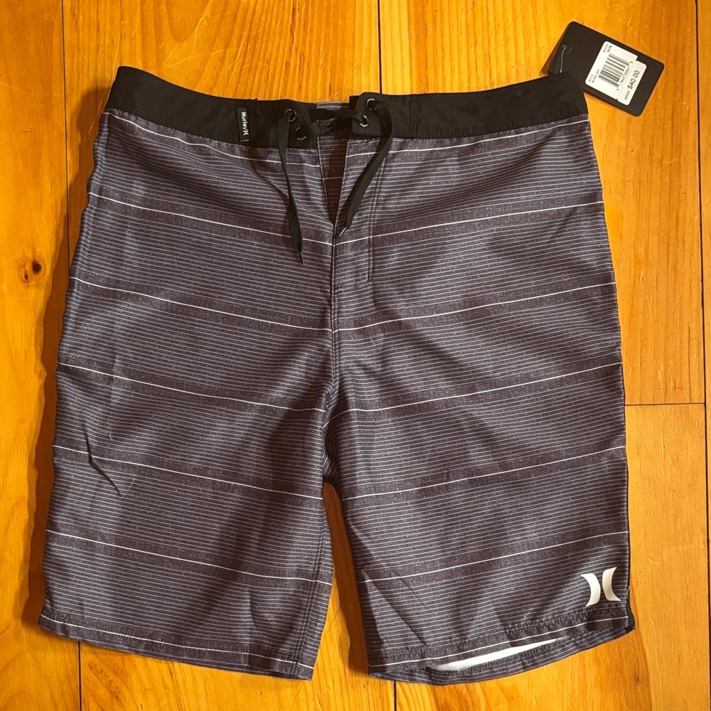 NWT Hurley Kids Black and Gray Swim Trunks